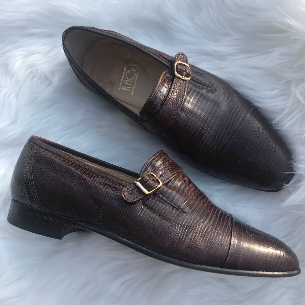 Ragazzi Vintage Lizard Skin Loafers Oxford Retro